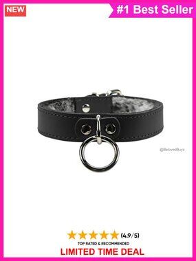Latigo Leather O Ring Choker Collar Adjustable Goth Necklace Statement Piece